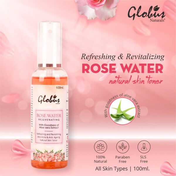 Globus Naturals Rose & Cucumber Facial Skin Toner Combo With Goodness Of Aloe Vera Extract (100 ml) - Globus Naturals