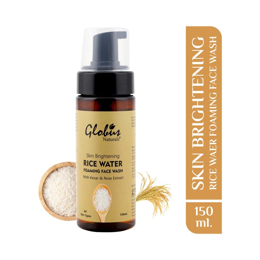Globus Naturals Skin Brightening Rice Water Foaming Face Wash (150ml) - Globus Naturals