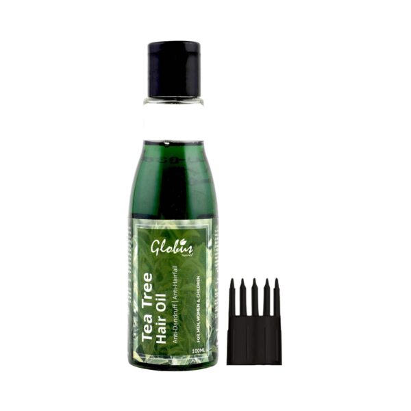 Globus Naturals Tea Tree Hair Oil For Dandruff & Itchy Scalp Conditions With 14 Ayurvedic Herbs (100ml) - Globus Naturals