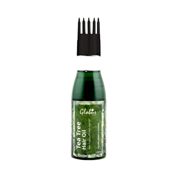Globus Naturals Tea Tree Hair Oil For Dandruff & Itchy Scalp Conditions With 14 Ayurvedic Herbs (100ml) - Globus Naturals