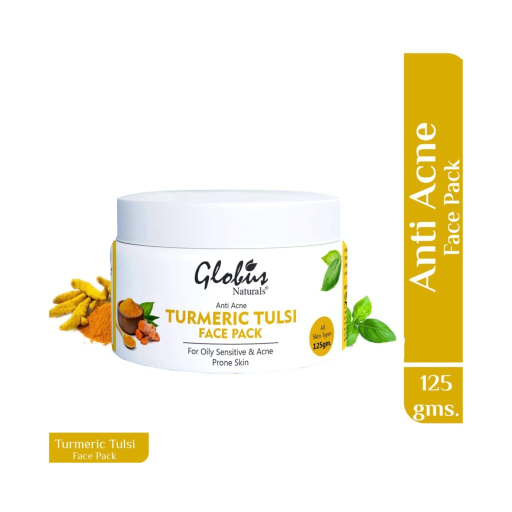 Globus Naturals Turmeric Tulsi Anti Acne Face Pack (125g) - Globus Naturals