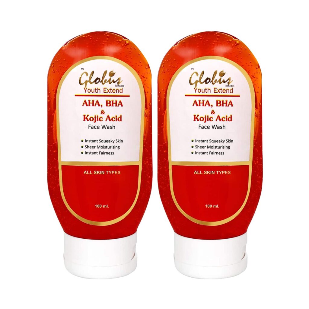 Globus Remedies Aha, Bha & Kojic Acid Face Wash - (2 Pcs) - Globus Remedies