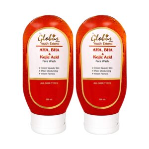 Globus Remedies Aha, Bha & Kojic Acid Face Wash - (2 Pcs) - Globus Remedies