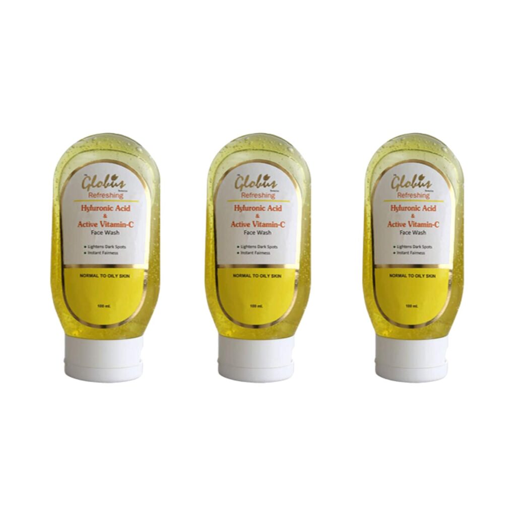 Globus Remedies Hyaluronic Acid Active Vitamin C Face Wash - (3 Pcs) - Globus Remedies