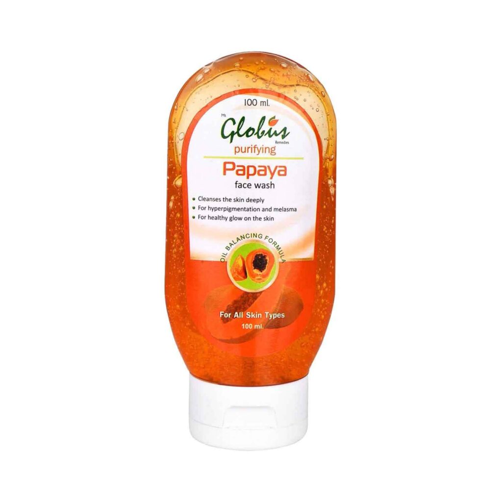 Globus Remedies Purifying Papaya Face Wash (100ml) - Globus Remedies