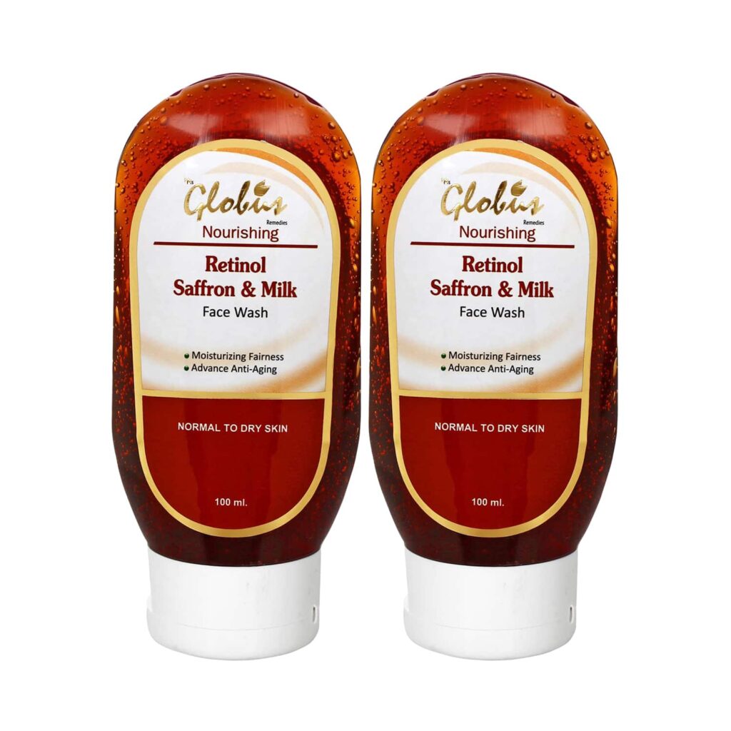 Globus Remedies Retinol Saffron & Milk Nourishing Face Wash - (2 Pcs) - Globus Remedies