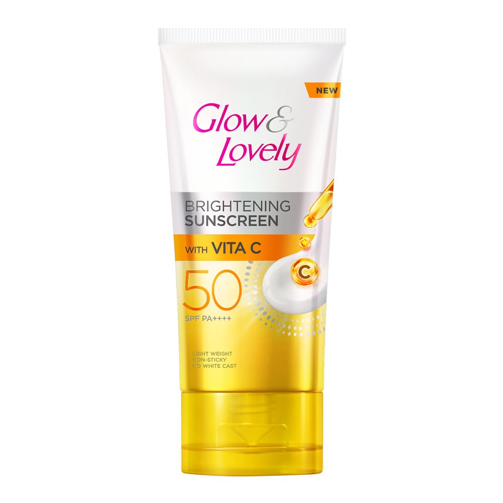 Glow and lovely Brightening Sunscreen SPF 50 | Vita C | PA ++++ |Light weight | Non sticky | No White Cast | 50g