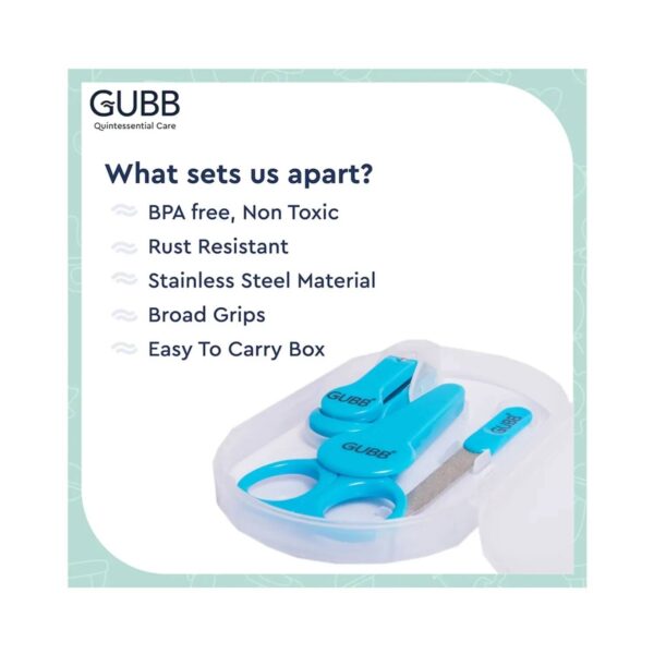 GUBB Baby Manicure Kit for Boys & Girls - Blue (140g) - GUBB