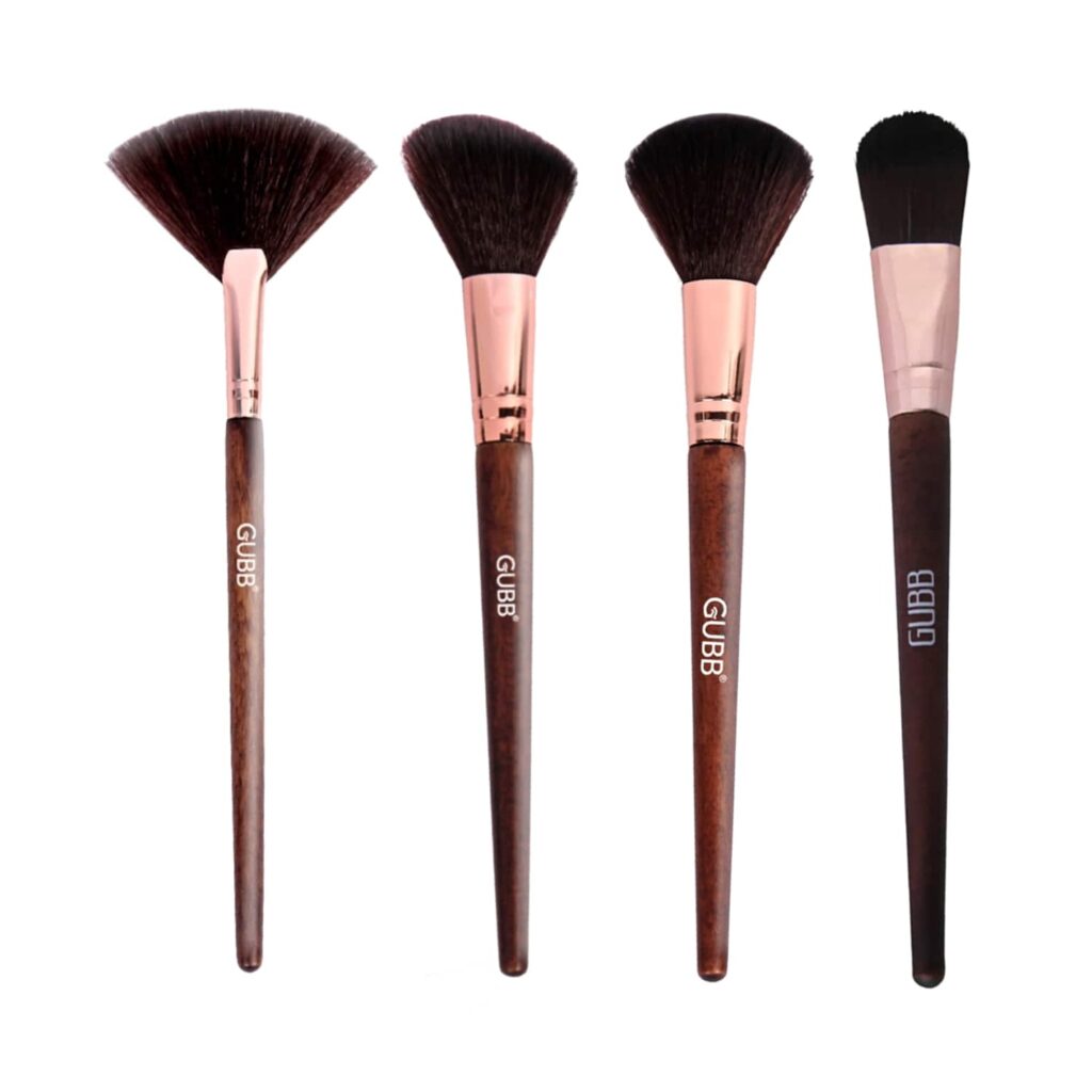 GUBB Blush And Blend Kit Set Of 4 (Powder, Blush, Foundation & Fan) Combo - GUBB