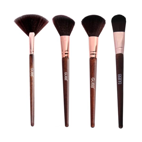 GUBB Blush And Blend Kit Set Of 4 (Powder, Blush, Foundation & Fan) Combo - GUBB