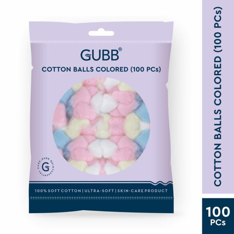 GUBB Coloured Cotton Balls - 100Pcs (60g) - GUBB