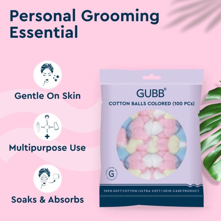 GUBB Coloured Cotton Balls - 100Pcs (60g) - GUBB