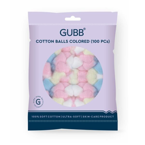 GUBB Coloured Cotton Balls - 100Pcs (60g) - GUBB