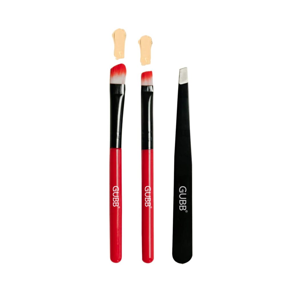 GUBB Dreamy Eye Kit - 2 Eye Makeup Brushes with Slant Tweezer (80g) - GUBB