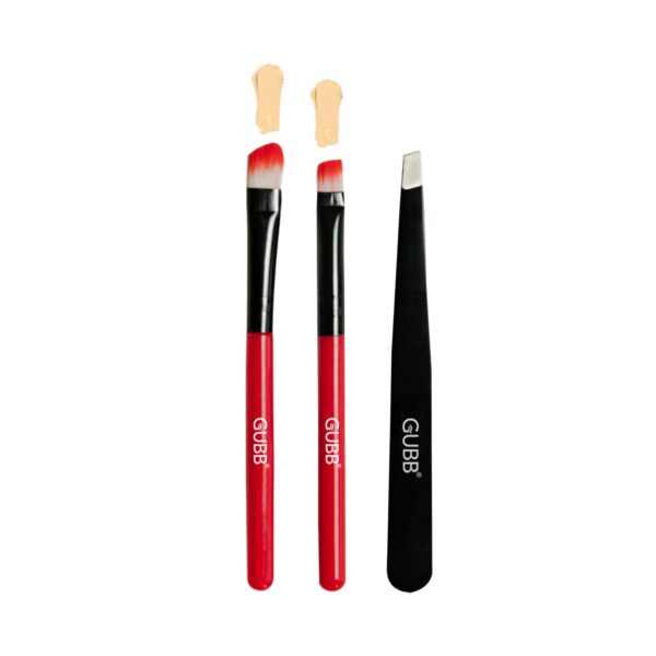 GUBB Dreamy Eye Kit - 2 Eye Makeup Brushes with Slant Tweezer (80g) - GUBB