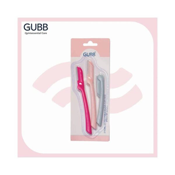 GUBB Face & Eyebrow Razor - 3 Foldable Facial Razors (50g) - GUBB