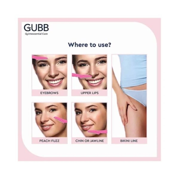 GUBB Face & Eyebrow Razor - 3 Foldable Facial Razors (50g) - GUBB