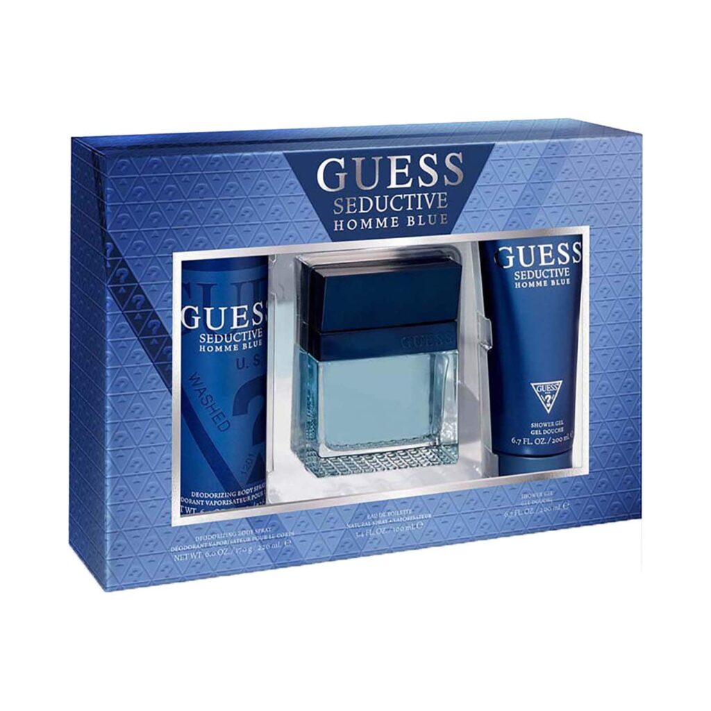 Guess Seductive Blue for Men Set Eau De Toilette with Shower Gel and Body Spray (3Pcs) - Guess