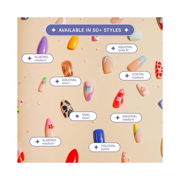 Gush Beauty Nailed It Reusable Luxury Press On Nails - French Gems - Medium Square (8 pcs) - Gush Beauty