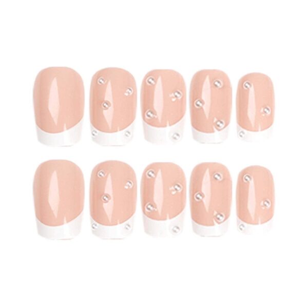 Gush Beauty Nailed It Reusable Luxury Press On Nails - French Gems - Medium Square (8 pcs) - Gush Beauty