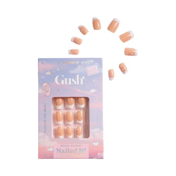 Gush Beauty Nailed It Reusable Luxury Press On Nails - French Gems - Medium Square (8 pcs) - Gush Beauty
