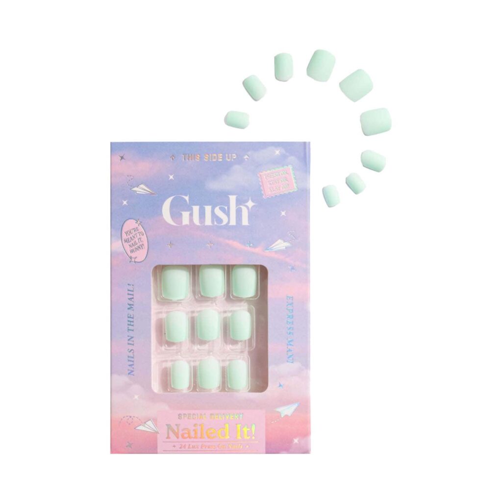 Gush Beauty Nailed It Reusable Luxury Press On Nails - Mint Green - Medium Almond (8 pcs) - Gush Beauty
