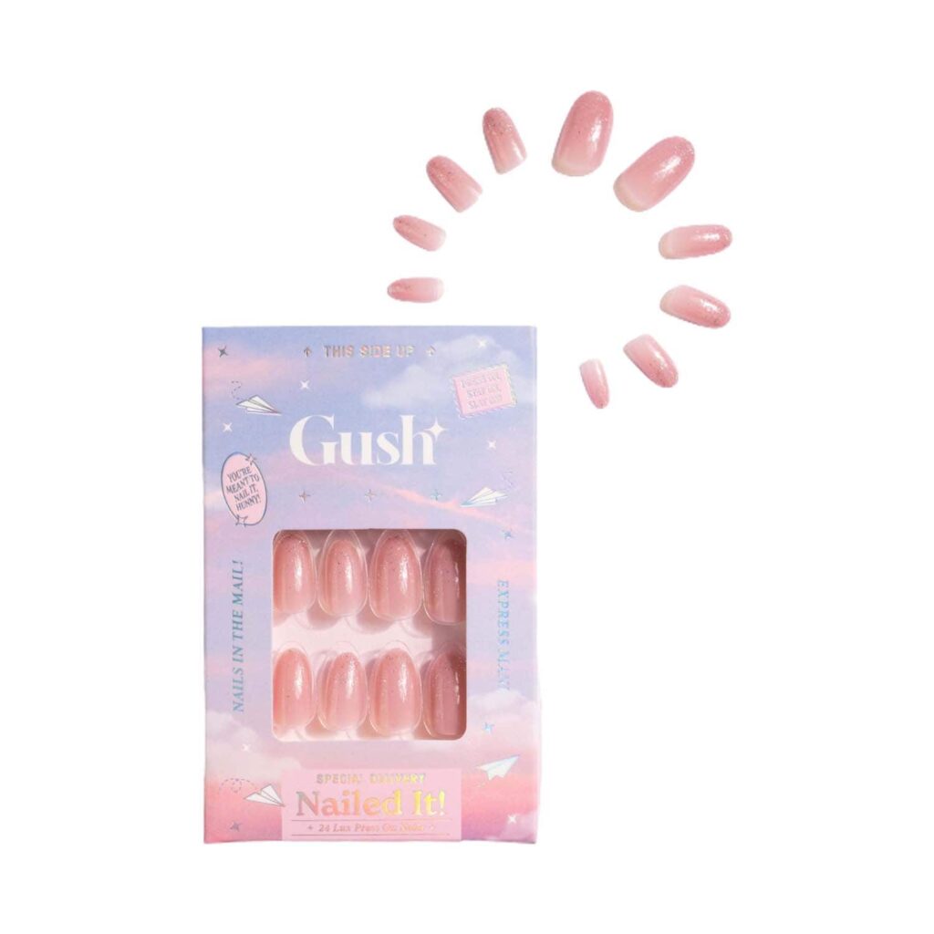 Gush Beauty Nailed It Reusable Luxury Press On Nails - Pixie Glitter - Medium Almond (8 pcs) - Gush Beauty