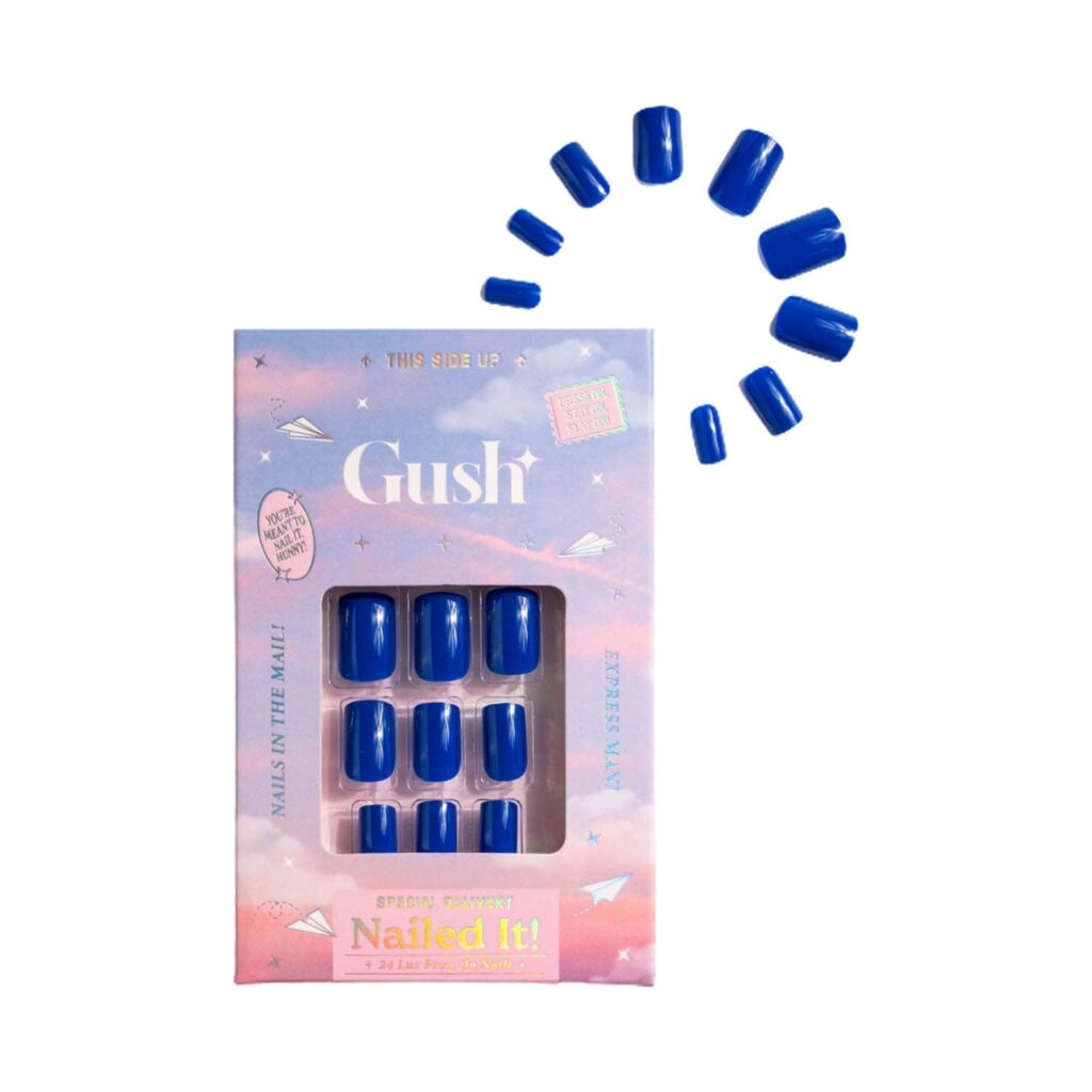 Gush Beauty Nailed It Reusable Luxury Press On Nails - Royal Blue - Medium Almond (8 pcs) - Gush Beauty