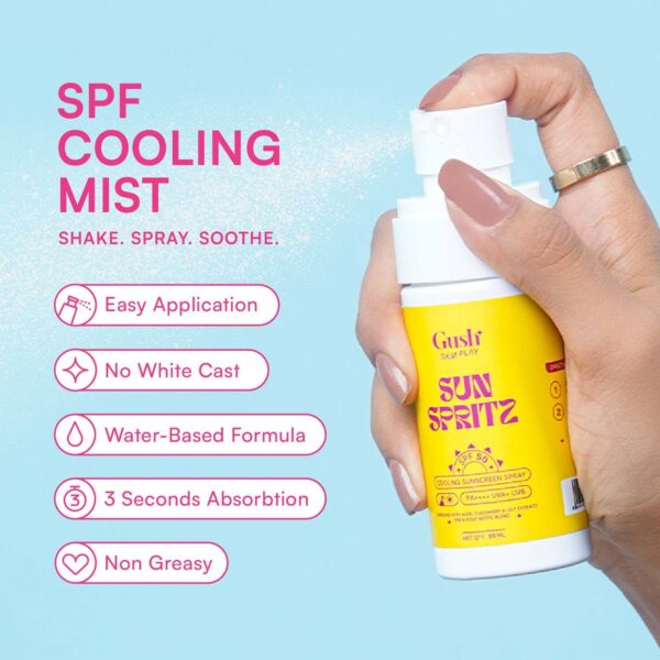 Gush Beauty Sun Spritz Cooling Sunscreen Spray SPF50 PA++++ UVA+ UVB (50 ml) - Gush Beauty