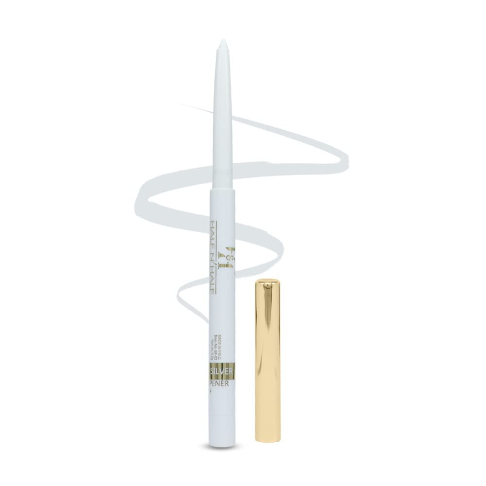 H & H HALF N HALF One Stroke Defining Auto Eyeliner Kohl Kajal, Smudge & Waterproof, 18hour Long Lasting, Cool Silver (0.3g) ,Matte Finish