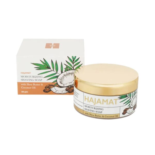 Hajamat Moisturizing Shaving Soap With Shea Butter & Coconut Oil, Original (80g) - Hajamat