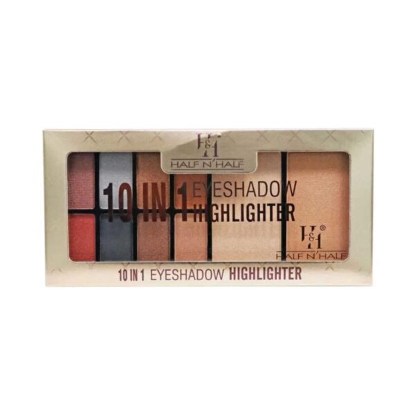Half N Half 10-In-1 Eyeshadow & Highlighter Makeup Kit - 02 Multicolour (23g) - Half N Half