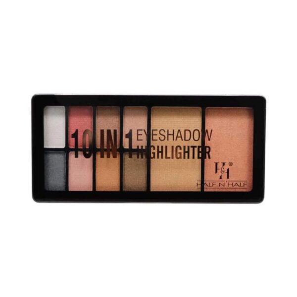 Half N Half 10-In-1 Eyeshadow & Highlighter Makeup Kit - 03 Multicolour (23g) - Half N Half