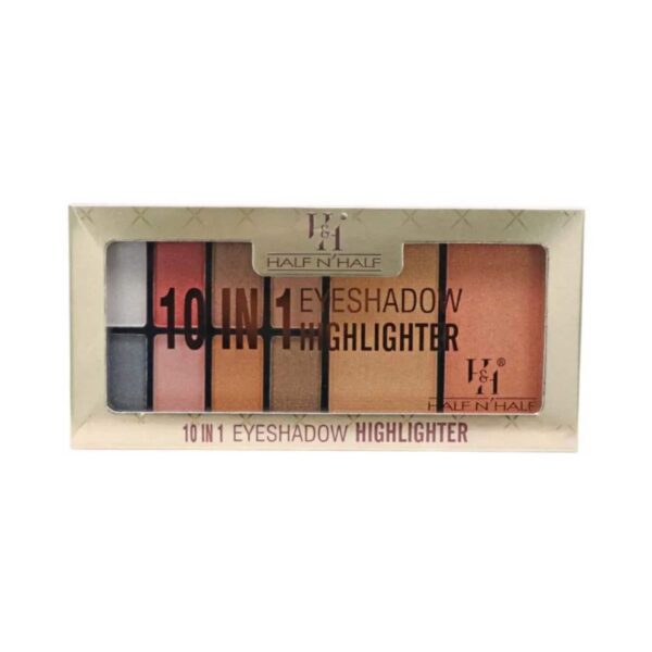 Half N Half 10-In-1 Eyeshadow & Highlighter Makeup Kit - 03 Multicolour (23g) - Half N Half