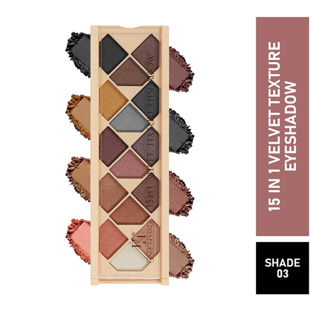 Half N Half 15-In-1 Velvet Texture Eyeshadow Palette - 03 Multicolour (12g) - Half N Half