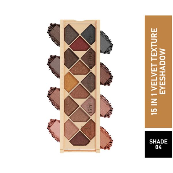 Half N Half 15-In-1 Velvet Texture Eyeshadow Palette - 04 Multicolour (12g) - Half N Half