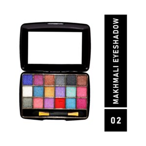 Half N Half 18 Colors Makhmali Eyeshadow With Brush In Makeup Palette - 02 Shade (12.8g) - Half N Half