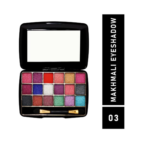 Half N Half 18 Colors Makhmali Eyeshadow With Brush In Makeup Palette - 03 Shade (12.8g) - Half N Half