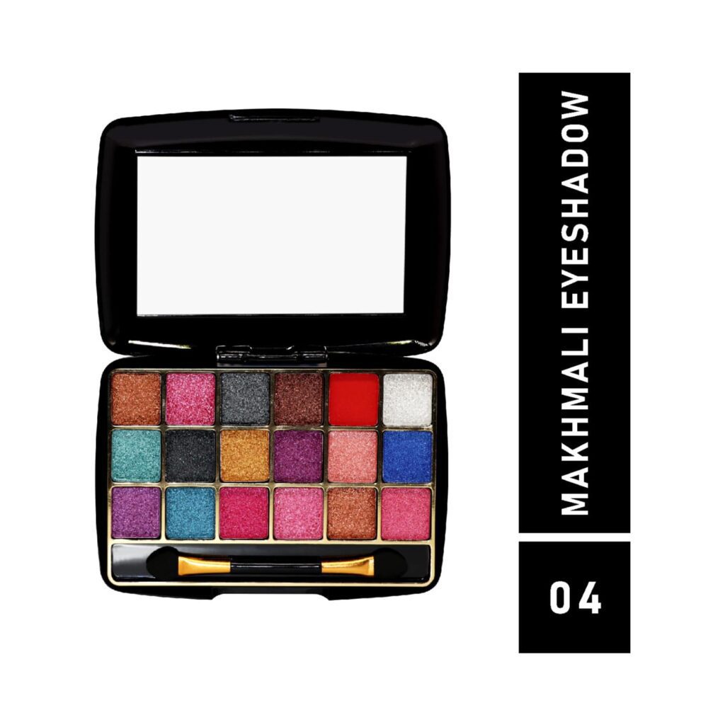 Half N Half 18 Colors Makhmali Eyeshadow With Brush In Makeup Palette - 04 Shade (12.8g) - Half N Half