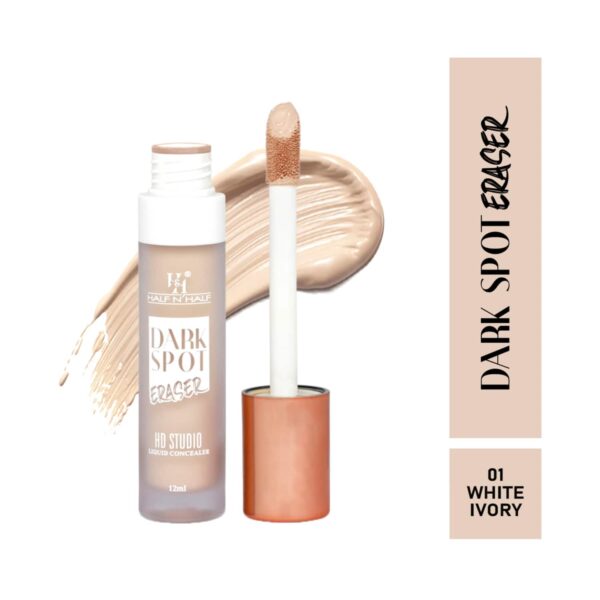 Half N Half Dark Spot Eraser HD Liquid Concealer - 01 White Ivory (12ml) - Half N Half
