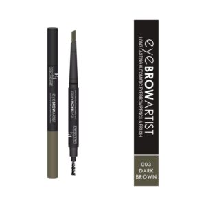 Half N Half Eye Brow Artist Long Lasting Automatic Eyebrow Pencil & Brush - 002 Brown (0.4g) - Half N Half