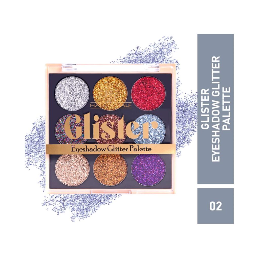 Half N Half Eyeshadow Glitter Shimmer Palette - 02 Shade (9g) - Half N Half