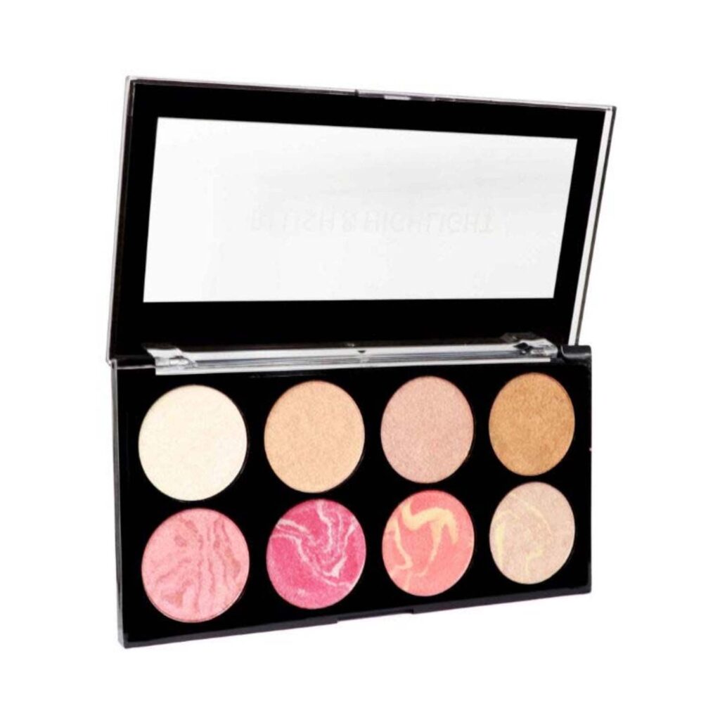 Half N Half HD Pro Blush & Highlight Face Palette - 01 Multicolour (16g) - Half N Half