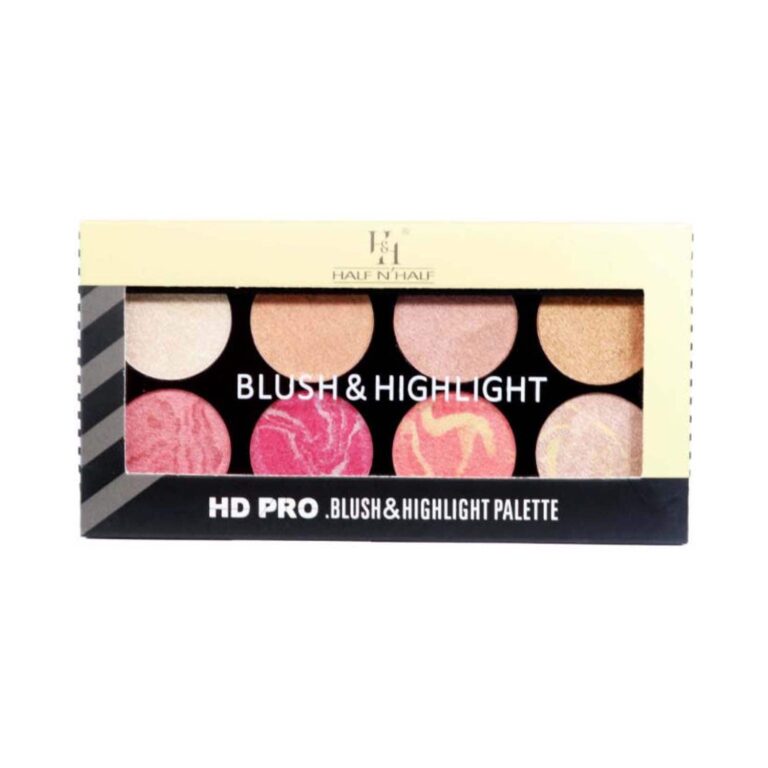 Half N Half HD Pro Blush & Highlight Face Palette - 01 Multicolour (16g) - Half N Half