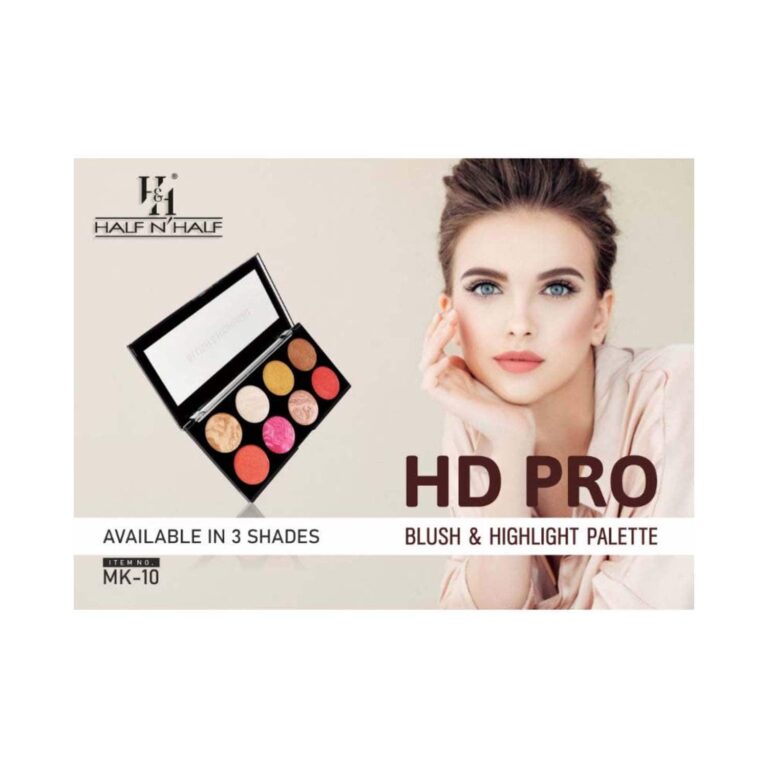 Half N Half HD Pro Blush & Highlight Face Palette - 01 Multicolour (16g) - Half N Half