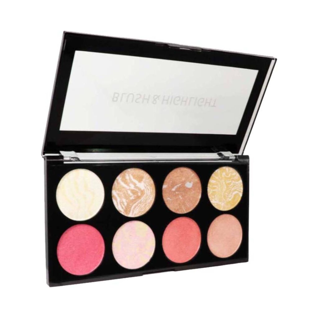 Half N Half HD Pro Blush & Highlight Face Palette - 02 Multicolour (16g) - Half N Half