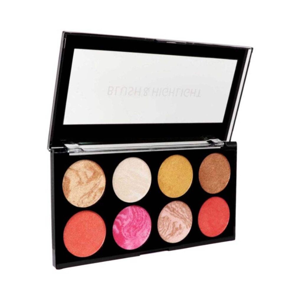 Half N Half HD Pro Blush & Highlight Face Palette - 03 Multicolour (16g) - Half N Half