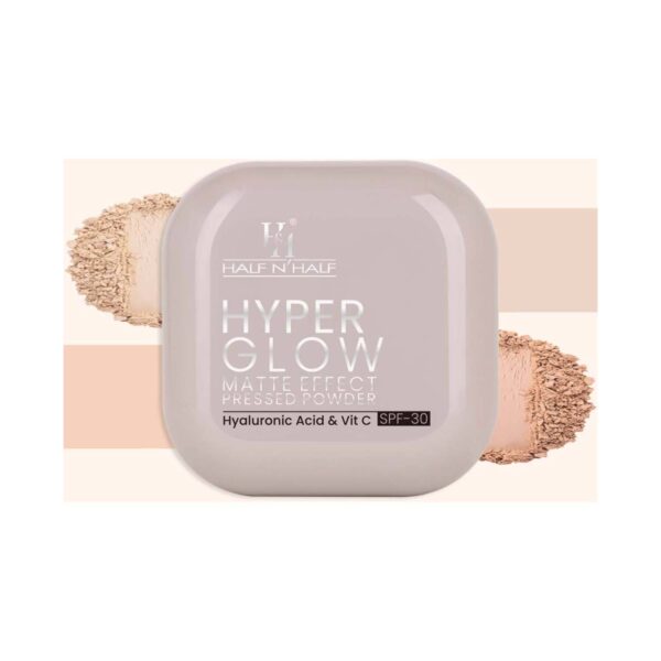 Half N Half Hyper Glow Matte Effect Pressed Compact Powder With SPF 30 - 01 Ivory Glow (20 g) - Half N Half