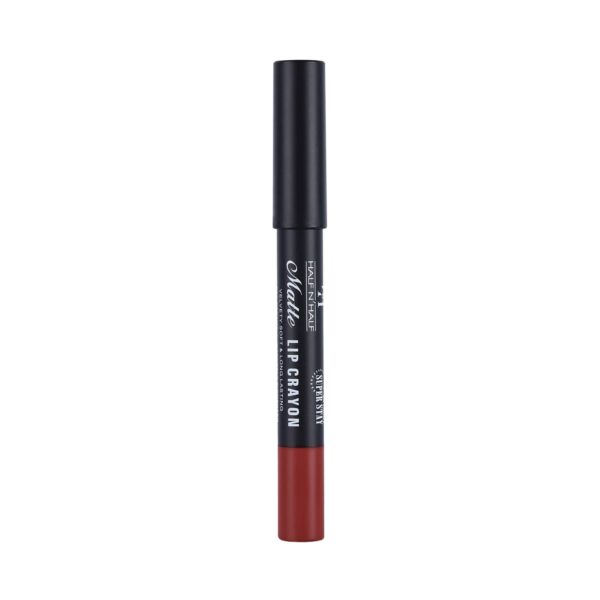 Half N Half Matte Velvet Soft & Long Lasting 24h Super Stay Lip Crayon - 19 Sizzler (3.5g) - Half N Half