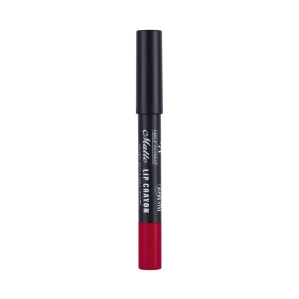 Half N Half Matte Velvet Soft & Long Lasting 24h Super Stay Lip Crayon - 20 Xtreme Maroon (3.5g) - Half N Half